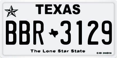 TX license plate BBR3129