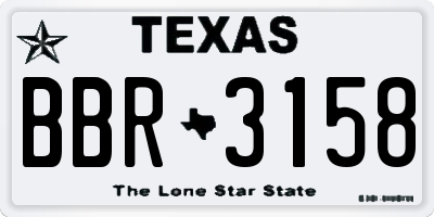 TX license plate BBR3158