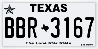 TX license plate BBR3167