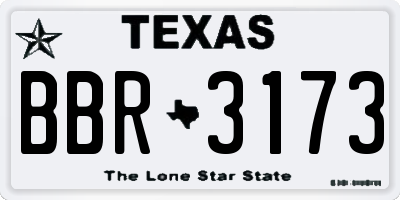 TX license plate BBR3173