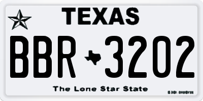 TX license plate BBR3202