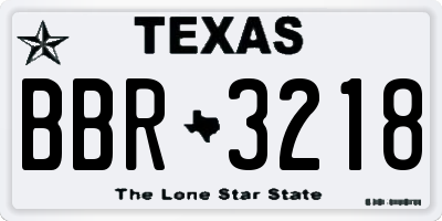 TX license plate BBR3218