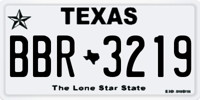 TX license plate BBR3219