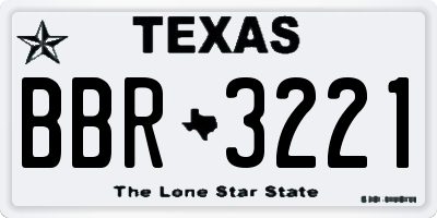 TX license plate BBR3221