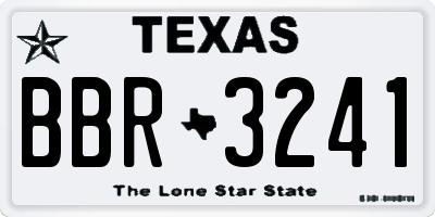 TX license plate BBR3241