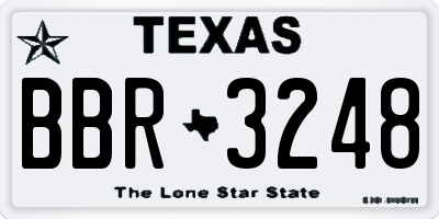 TX license plate BBR3248