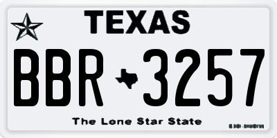 TX license plate BBR3257