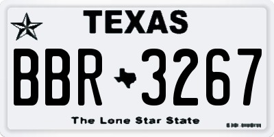 TX license plate BBR3267