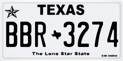TX license plate BBR3274