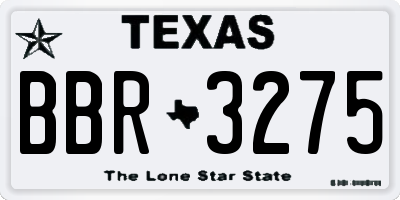 TX license plate BBR3275