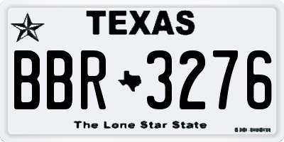 TX license plate BBR3276