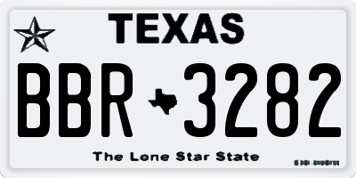TX license plate BBR3282