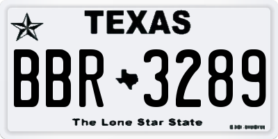 TX license plate BBR3289