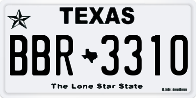 TX license plate BBR3310