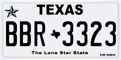 TX license plate BBR3323