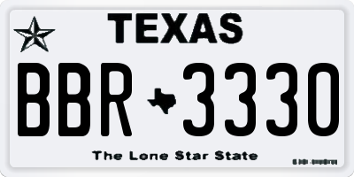 TX license plate BBR3330