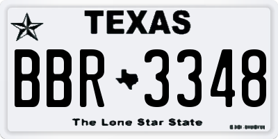 TX license plate BBR3348