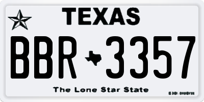 TX license plate BBR3357