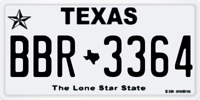 TX license plate BBR3364