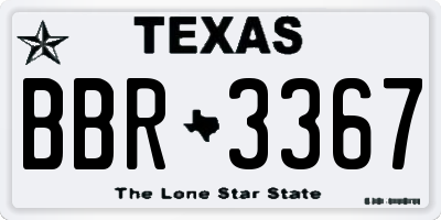 TX license plate BBR3367