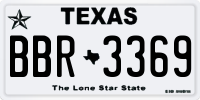 TX license plate BBR3369