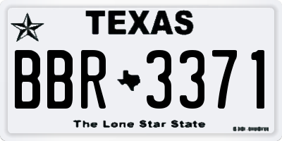 TX license plate BBR3371