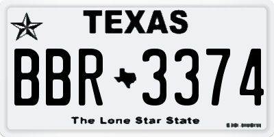 TX license plate BBR3374