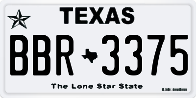 TX license plate BBR3375