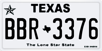 TX license plate BBR3376