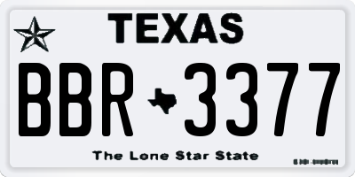 TX license plate BBR3377
