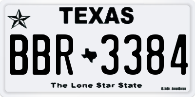 TX license plate BBR3384