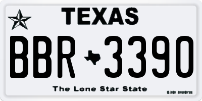 TX license plate BBR3390