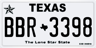 TX license plate BBR3398