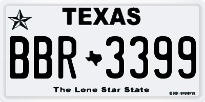 TX license plate BBR3399