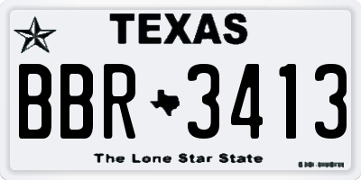 TX license plate BBR3413