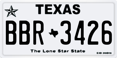 TX license plate BBR3426