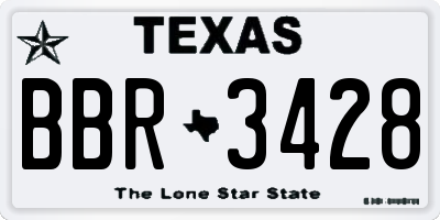 TX license plate BBR3428