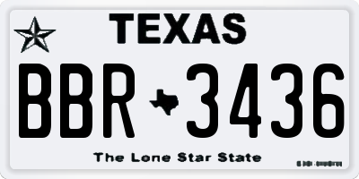 TX license plate BBR3436