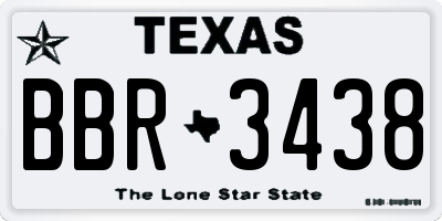 TX license plate BBR3438