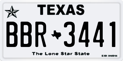 TX license plate BBR3441