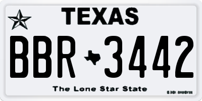 TX license plate BBR3442