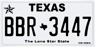 TX license plate BBR3447