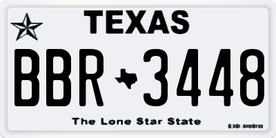 TX license plate BBR3448