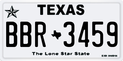 TX license plate BBR3459