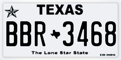 TX license plate BBR3468