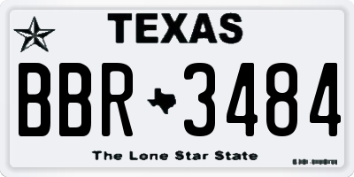 TX license plate BBR3484