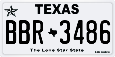 TX license plate BBR3486