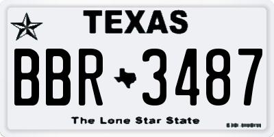 TX license plate BBR3487