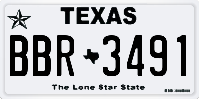 TX license plate BBR3491