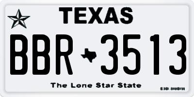 TX license plate BBR3513